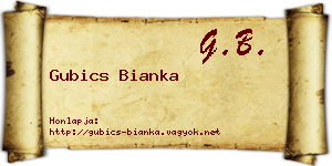 Gubics Bianka névjegykártya
