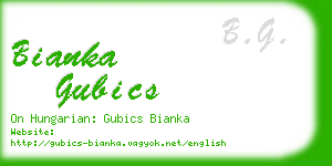 bianka gubics business card